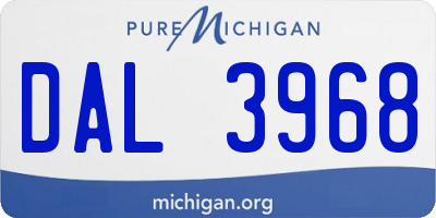 MI license plate DAL3968