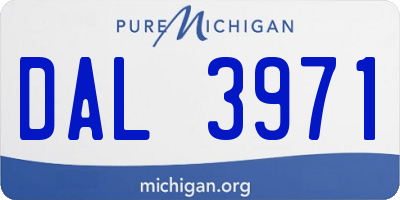 MI license plate DAL3971
