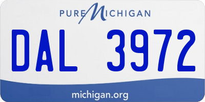 MI license plate DAL3972