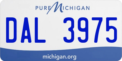 MI license plate DAL3975