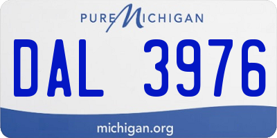 MI license plate DAL3976