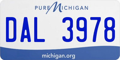 MI license plate DAL3978