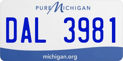 MI license plate DAL3981