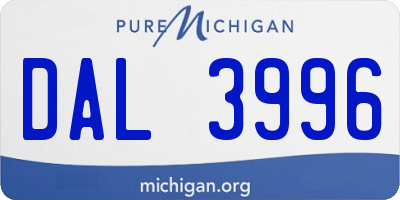 MI license plate DAL3996