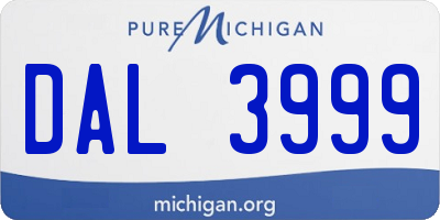 MI license plate DAL3999