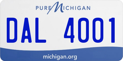 MI license plate DAL4001