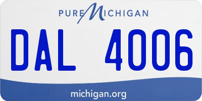 MI license plate DAL4006