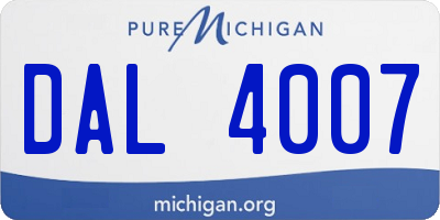 MI license plate DAL4007