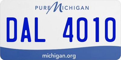 MI license plate DAL4010