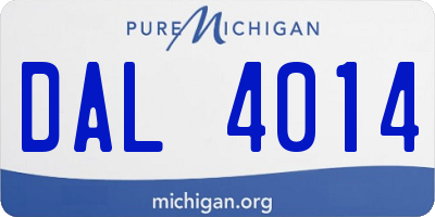 MI license plate DAL4014