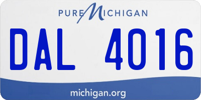 MI license plate DAL4016
