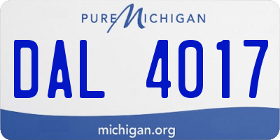 MI license plate DAL4017