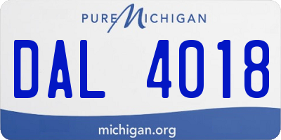 MI license plate DAL4018