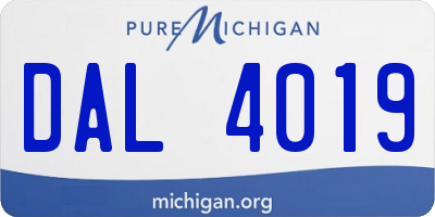 MI license plate DAL4019