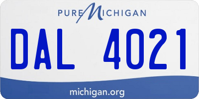 MI license plate DAL4021