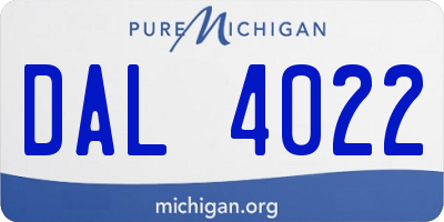 MI license plate DAL4022