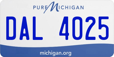 MI license plate DAL4025