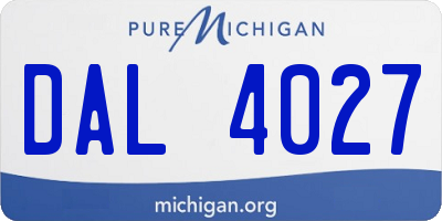 MI license plate DAL4027