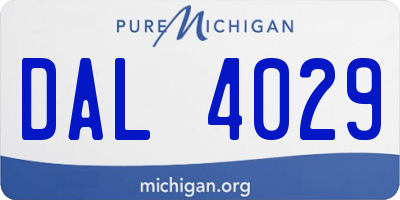 MI license plate DAL4029