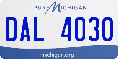 MI license plate DAL4030