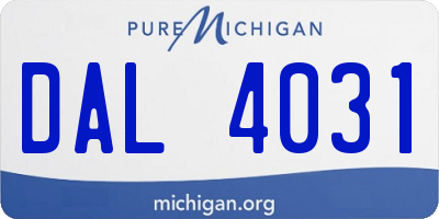 MI license plate DAL4031