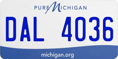 MI license plate DAL4036