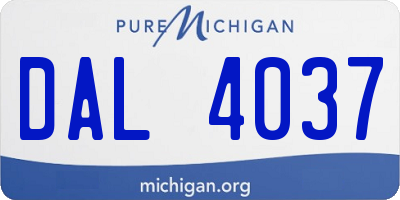MI license plate DAL4037
