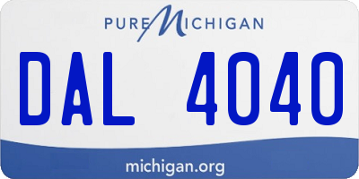 MI license plate DAL4040