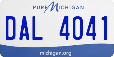 MI license plate DAL4041