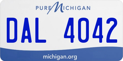 MI license plate DAL4042