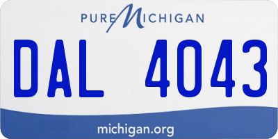 MI license plate DAL4043