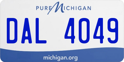 MI license plate DAL4049