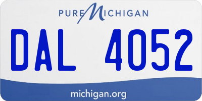 MI license plate DAL4052