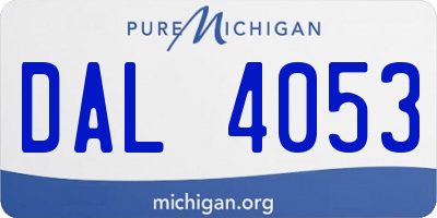 MI license plate DAL4053