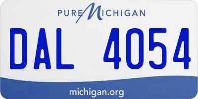 MI license plate DAL4054