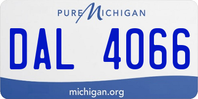 MI license plate DAL4066