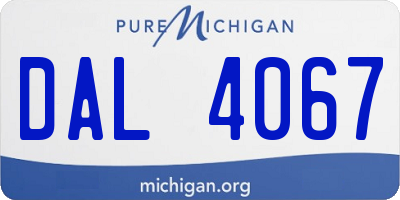 MI license plate DAL4067