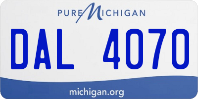 MI license plate DAL4070