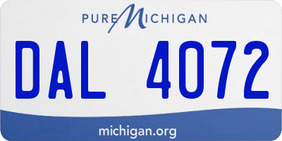 MI license plate DAL4072