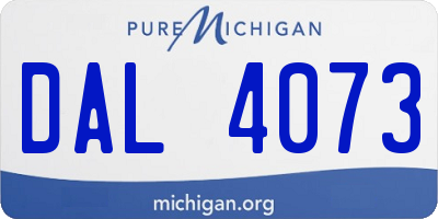 MI license plate DAL4073