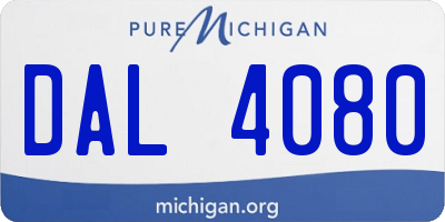 MI license plate DAL4080