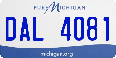 MI license plate DAL4081