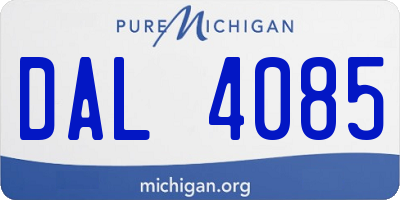 MI license plate DAL4085