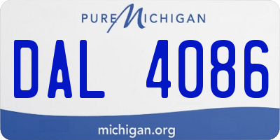 MI license plate DAL4086