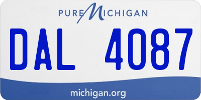 MI license plate DAL4087