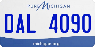 MI license plate DAL4090