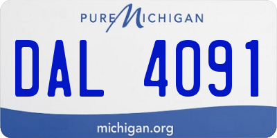 MI license plate DAL4091