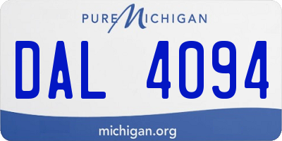 MI license plate DAL4094