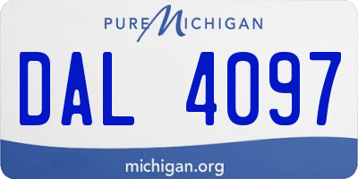 MI license plate DAL4097
