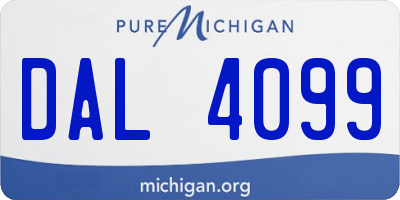 MI license plate DAL4099